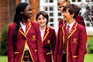 UK boarding school students in uniform